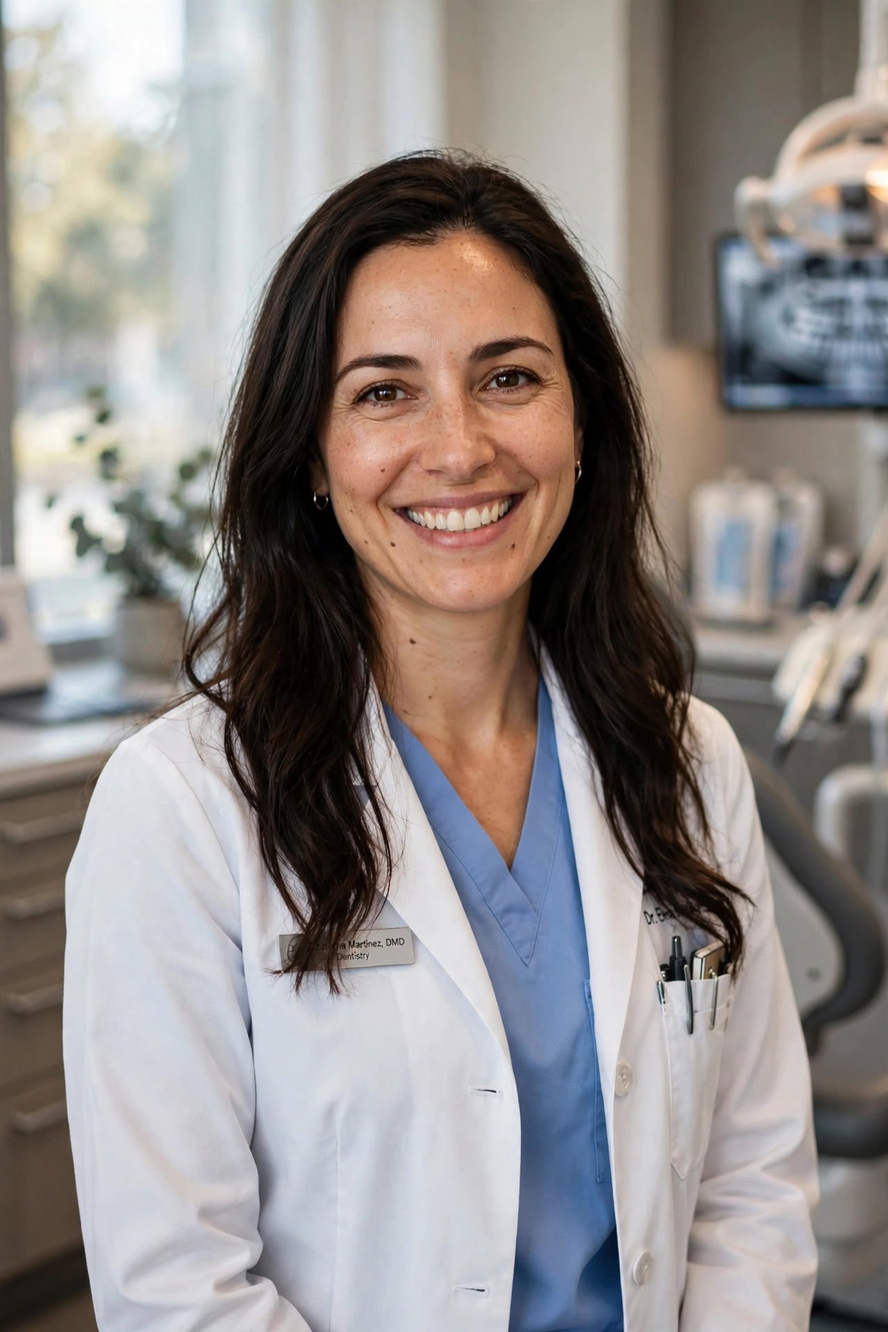 Dental professional at her clinic
